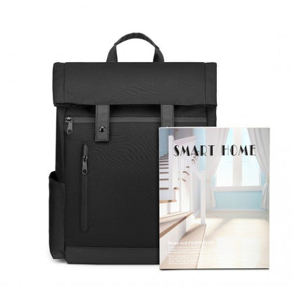 EM2114 - Kono Waterproof Large Capacity School Laptop Backpack - Black