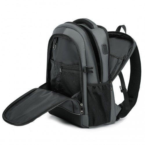 EM2130 - Kono Functional Travel Backpack With USB Charging Port - Grey