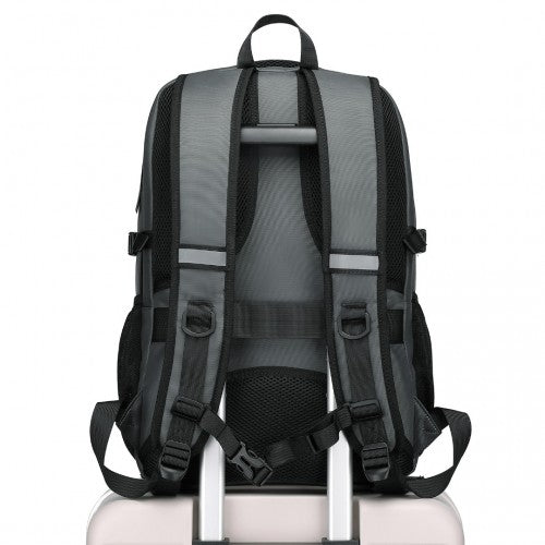 EM2130 - Kono Functional Travel Backpack With USB Charging Port - Grey