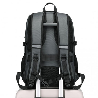 EM2130 - Kono Functional Travel Backpack With USB Charging Port - Grey