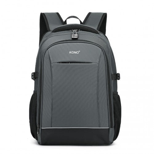EM2130 - Kono Functional Travel Backpack With USB Charging Port - Grey