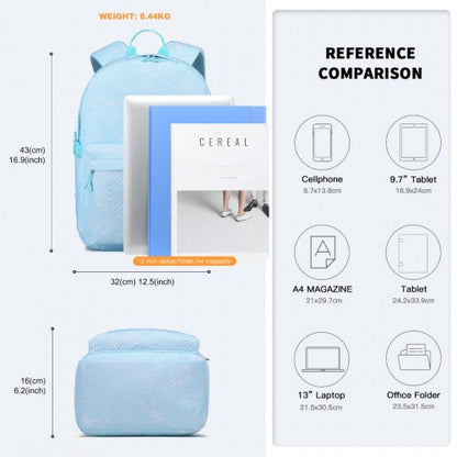 EQ2361 - Kono Water-Resistant School Backpack With Secure Laptop Compartment - Blue