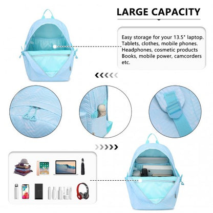 EQ2361 - Kono Water-Resistant School Backpack With Secure Laptop Compartment - Blue