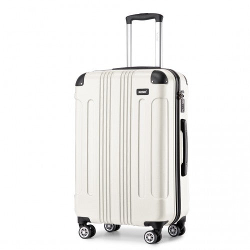 K1777-1L - Kono 28 Inch ABS Lightweight Compact Hard Shell Travel Luggage For Extended Journeys - Beige