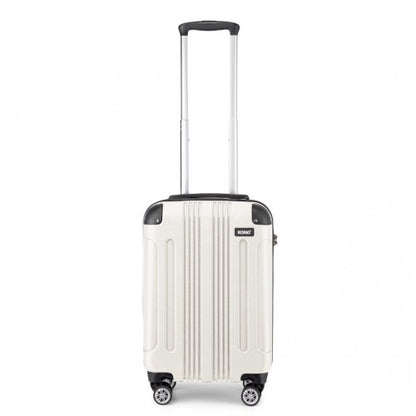 K1777-1L - Kono 19 Inch ABS Lightweight Compact Hard Shell Cabin Suitcase Travel Carry-On Luggage - Beige