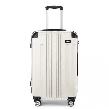 K1777-1L - Kono 28 Inch ABS Lightweight Compact Hard Shell Travel Luggage For Extended Journeys - Beige