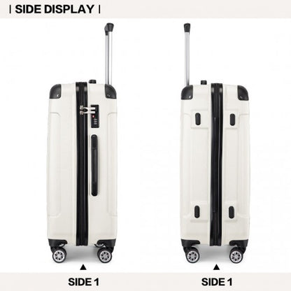 K1777-1L - Kono 28 Inch ABS Lightweight Compact Hard Shell Travel Luggage For Extended Journeys - Beige