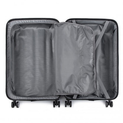 K1777-1L - Kono 19/24/28 Inch 3 Piece Set ABS Lightweight Compact Hard Shell Travel Luggage - Grey