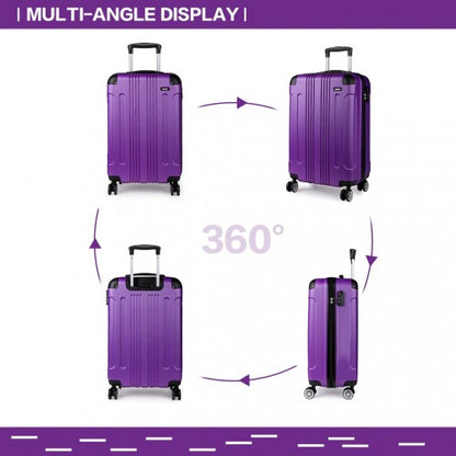 K1777L - Kono 19 Inch ABS Hard Shell Suitcase Luggage - Purple