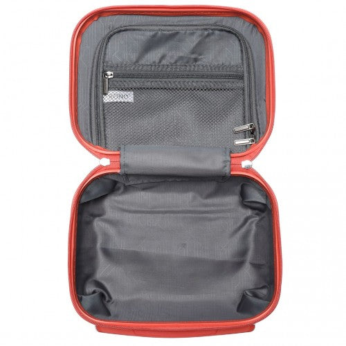 K1871-1L - Kono ABS 4 Wheel Suitcase Set with Vanity Case - Coral