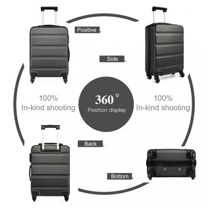 K1991-1L - Kono 24 Inch Horizontal Design ABS Hard Shell Suitcase With TSA Lock - Grey