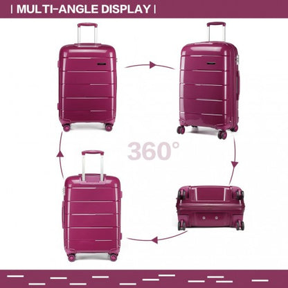 K1997L - KONO 24 INCH HARD SHELL PP SUITCASE - PURPLE
