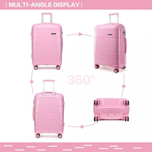 K1997L - KONO 24 INCH HARD SHELL PP SUITCASE - PINK