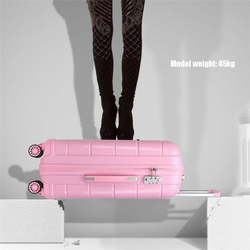 K1997L - KONO 24 INCH HARD SHELL PP SUITCASE - PINK