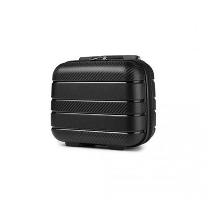 K2091L - Kono 14 Inch Multi Texture Hard Shell PP Vanity Case - Classic Collection - Black