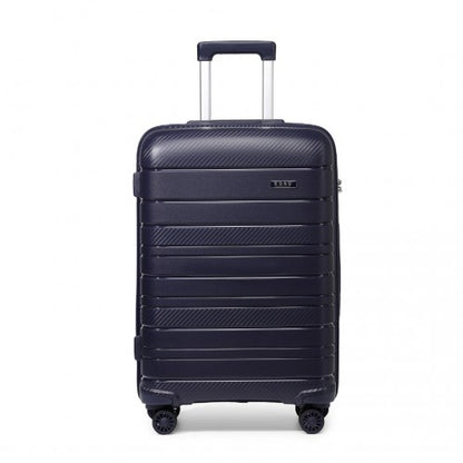 K2091L - Kono 20 Inch Multi Texture Hard Shell PP Suitcase - Classic Collection - Navy
