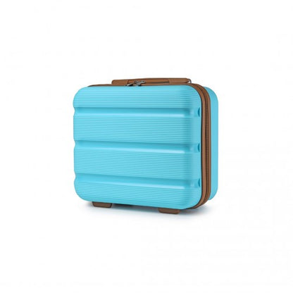 K2092L - Kono 14 Inch Bright Hard Shell PP Vanity Case - Blue and Brown