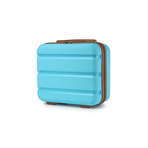 K2092L - Kono 14 Inch Bright Hard Shell PP Vanity Case - Blue and Brown