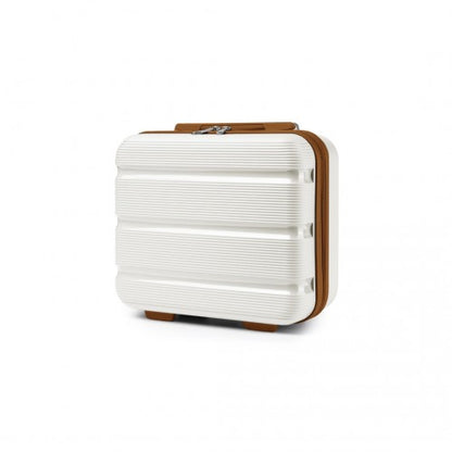 K2092L - Kono 14 Inch Bright Hard Shell PP Vanity Case - Cream