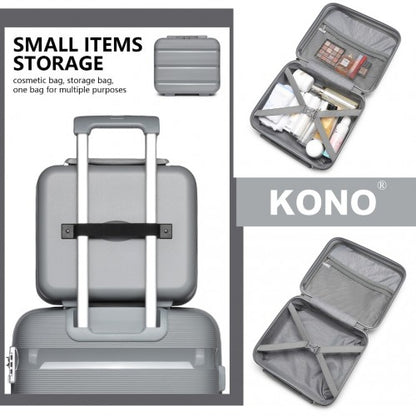 K2092L - Kono 14 Inch Bright Hard Shell PP Vanity Case - Grey