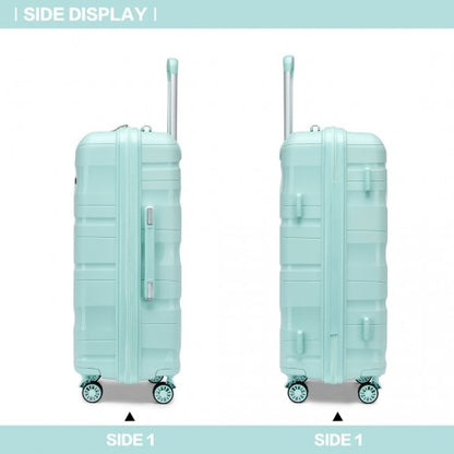 K2094L - Kono 24 Inch Lightweight Polypropylene Hard Shell Suitcase With TSA Lock - Mint Green