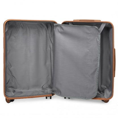 K2292L - Kono Lightweight Hard Shell ABS Suitcase With TSA Lock And Vanity Case 4 Piece Set - Grey