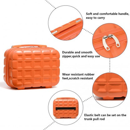 K2292L - Kono 13 Inch Lightweight Hard Shell ABS Vanity Case - Orange