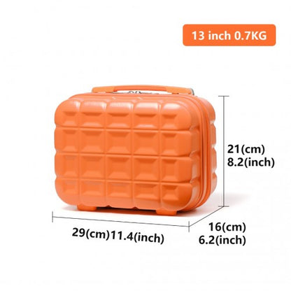 K2292L - Kono 13 Inch Lightweight Hard Shell ABS Vanity Case - Orange