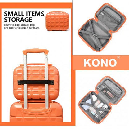 K2292L - Kono 13 Inch Lightweight Hard Shell ABS Vanity Case - Orange