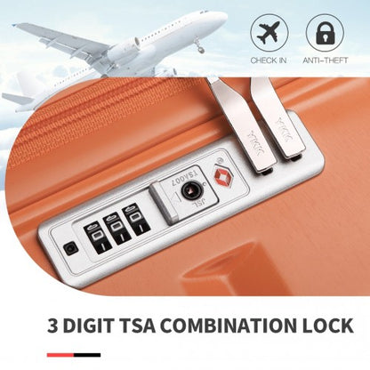 K2292L - Kono 13/20 Inch Lightweight Hard Shell ABS Cabin Suitcase With TSA Lock And Vanity Case - Orange