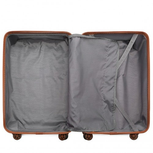 K2292L - Kono 13/20 Inch Lightweight Hard Shell ABS Cabin Suitcase With TSA Lock And Vanity Case - White