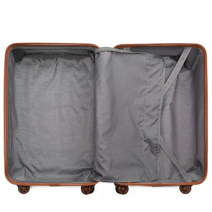 K2292L - Kono 13/20 Inch Lightweight Hard Shell ABS Cabin Suitcase With TSA Lock And Vanity Case - White