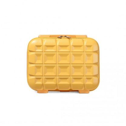 K2292L - Kono 13 Inch Lightweight Hard Shell ABS Vanity Case - Yellow