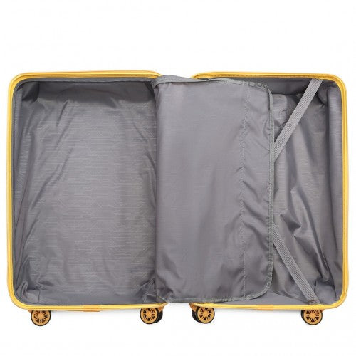 K2292L - Kono 24 Inch Lightweight Hard Shell ABS Suitcase With TSA Lock - Yellow