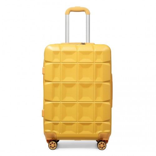 K2292L - Kono 24 Inch Lightweight Hard Shell ABS Suitcase With TSA Lock - Yellow