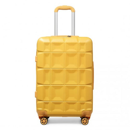K2292L - Kono 24 Inch Lightweight Hard Shell ABS Suitcase With TSA Lock - Yellow