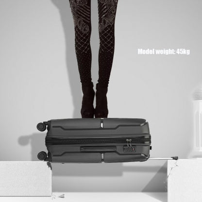 K2393L - British Traveller 3 Pcs Set Spinner Hard Shell PP Suitcase With TSA Lock - Black