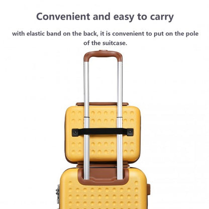 K2394L - Kono 13 Inch Special Hard Shell ABS Vanity Case - Yellow