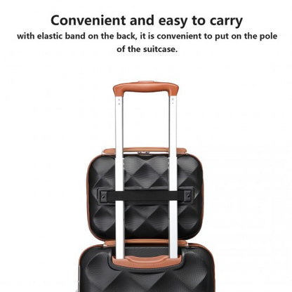 K2395L - British Traveller 13 Inch Ultralight ABS And Polycarbonate Vanity Case - Black And Brown