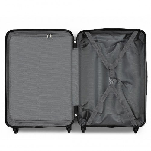 KSK2477 - Kono Premium 3-Piece Vertical Textured Hard-Shell ABS+PC Luggage Set with 3-Digit Lock & TPE Silent Wheels - Black