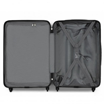 KSK2477 - Kono Premium 3-Piece Vertical Textured Hard-Shell ABS+PC Luggage Set with 3-Digit Lock & TPE Silent Wheels - Black