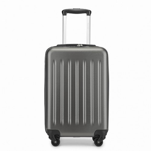 KSK2477 - Kono Durable 20 Inch Lightweight ABS+PC Vertical Textured Carry-On Suitcase with Secure 3-Digit Lock - Grey