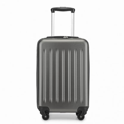 KSK2477 - Kono Durable 20 Inch Lightweight ABS+PC Vertical Textured Carry-On Suitcase with Secure 3-Digit Lock - Grey