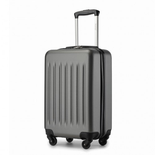 KSK2477 - Kono Durable 20 Inch Lightweight ABS+PC Vertical Textured Carry-On Suitcase with Secure 3-Digit Lock - Grey