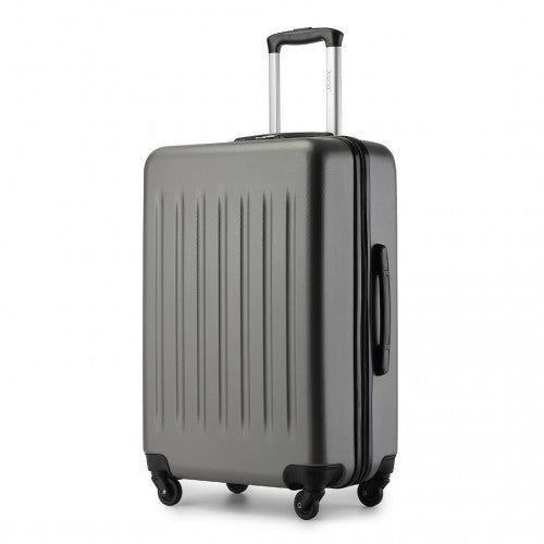 KSK2477 - Kono Premium 3-Piece Vertical Textured Hard-Shell ABS+PC Luggage Set with 3-Digit Lock & TPE Silent Wheels - Grey