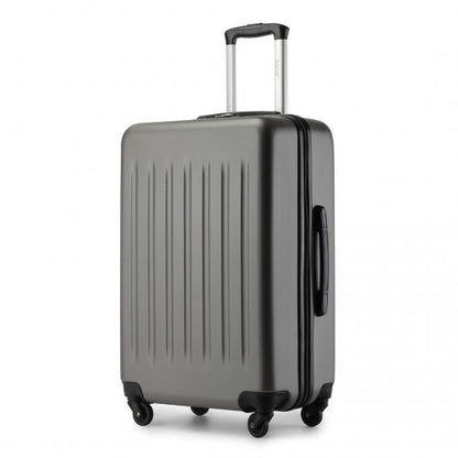 KSK2477 - Kono Premium 3-Piece Vertical Textured Hard-Shell ABS+PC Luggage Set with 3-Digit Lock & TPE Silent Wheels - Grey