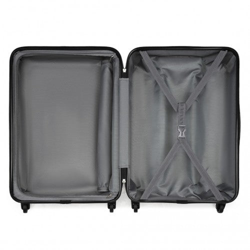 KSK2477 - Kono Durable 24 Inch Lightweight ABS+PC Vertical Textured Check-in Suitcase with Secure 3-Digit Lock - Nude