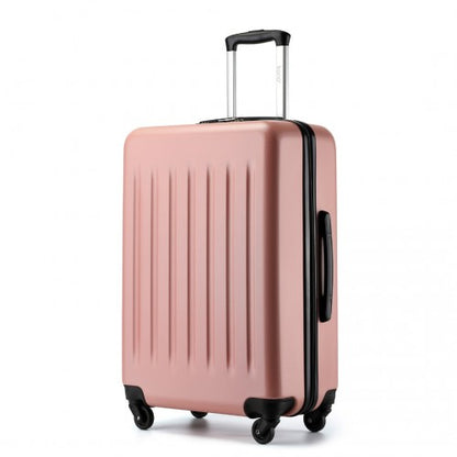 KSK2477 - Kono Durable 24 Inch Lightweight ABS+PC Vertical Textured Check-in Suitcase with Secure 3-Digit Lock - Nude