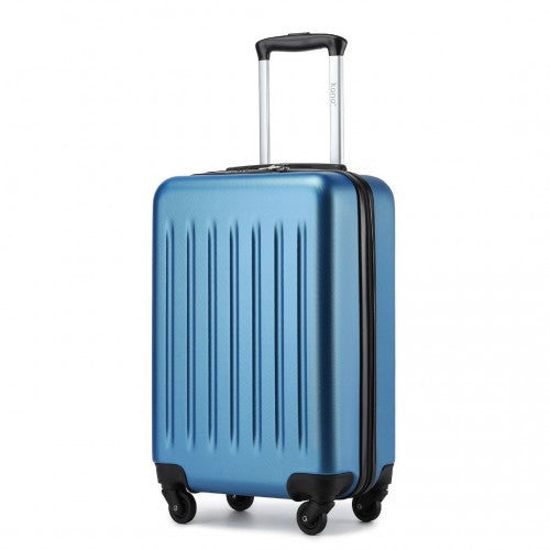 KSK2477 - Kono Durable 20 Inch Lightweight ABS+PC Vertical Textured Carry-On Suitcase with Secure 3-Digit Lock - Navy