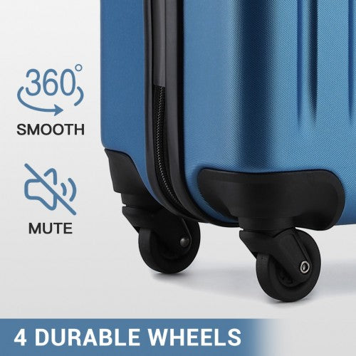KSK2477 - Kono Durable 20 Inch Lightweight ABS+PC Vertical Textured Carry-On Suitcase with Secure 3-Digit Lock - Navy